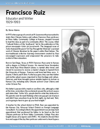 Biography of Francisco Ruiz (1929-1993), Educator and Writer