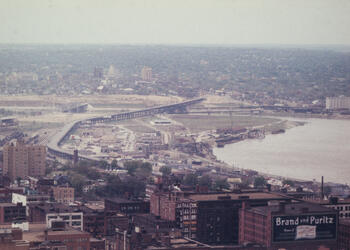 Intercity Viaduct and Missouri River from City Hall