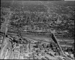 Aerial View of Downtown and West Bottoms Kansas City