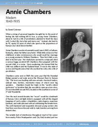 Biography of Annie Chambers (1843-1935), Madame