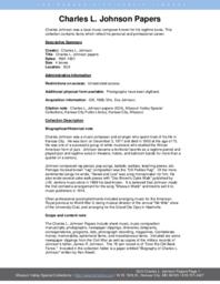 SC004 Charles L. Johnson Papers Finding Aid