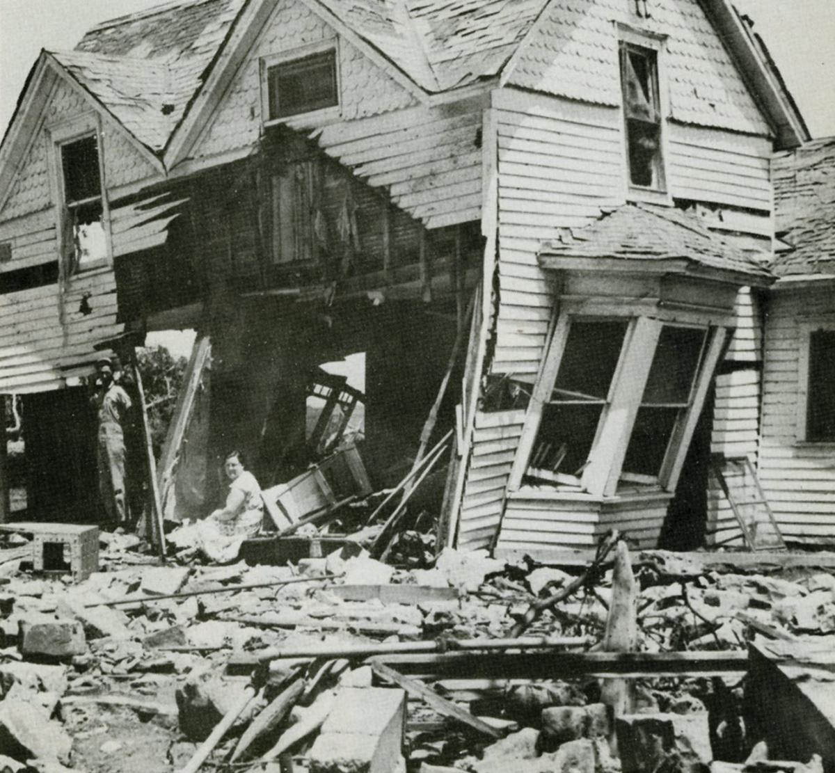 Image of home after the storm had passed, 1957