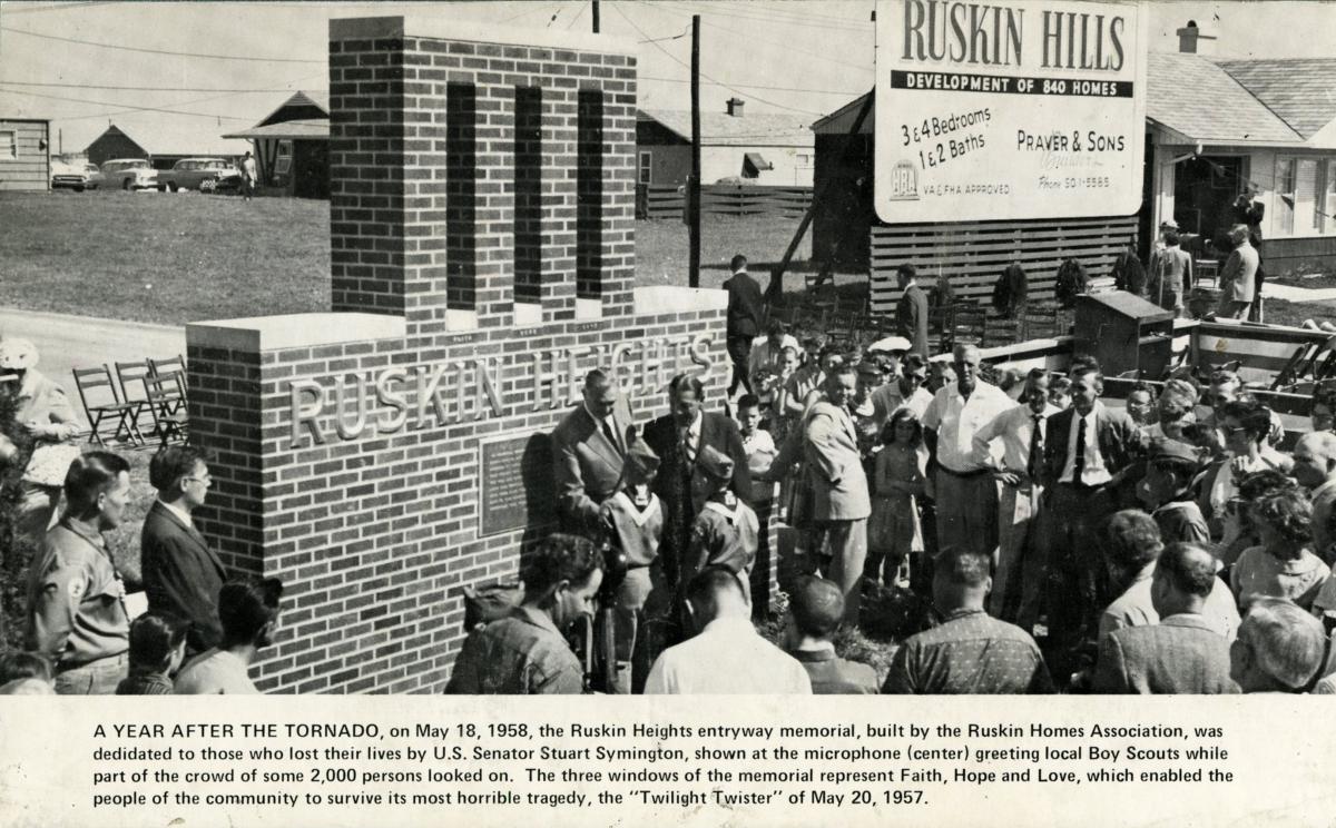 Dedication of the Ruskin Heights Tornado Memorial, May 18, 1957