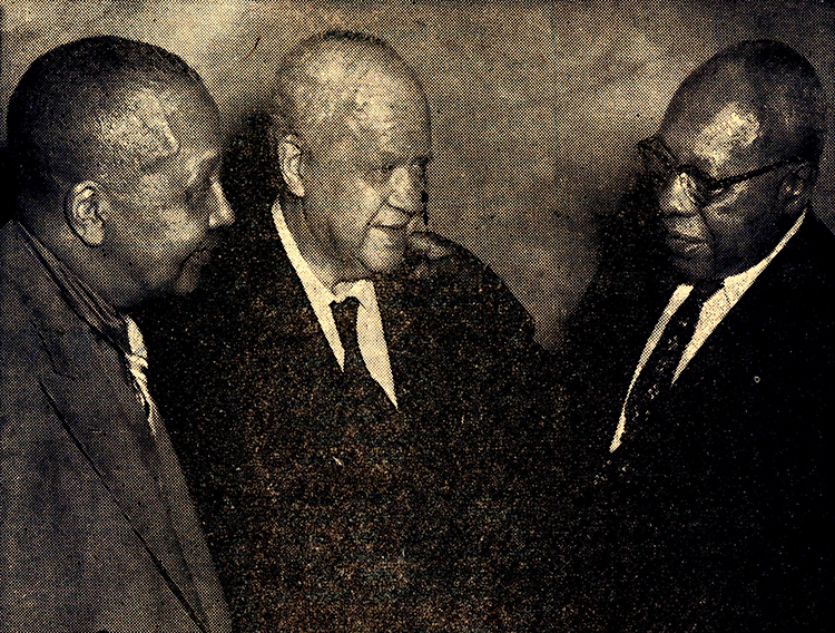 Percy Lee, Felix Payne, and Roy Dorsey in 1960. BLACK ARCHIVES OF MID-AMERICA