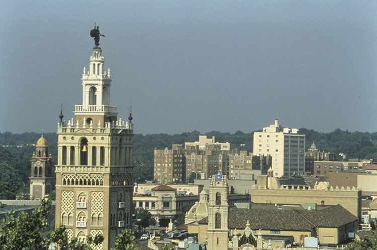 The Giralda Tower above the Country Club Plaza, ca. 1980s.