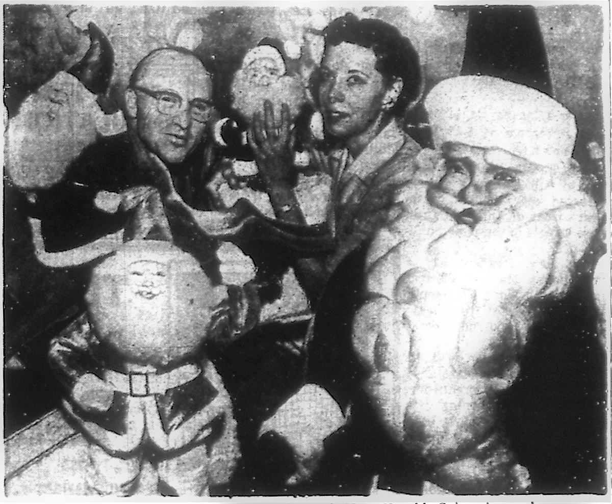 Harold and Viola Gale pictured in an article spotlighting their Santa-making business