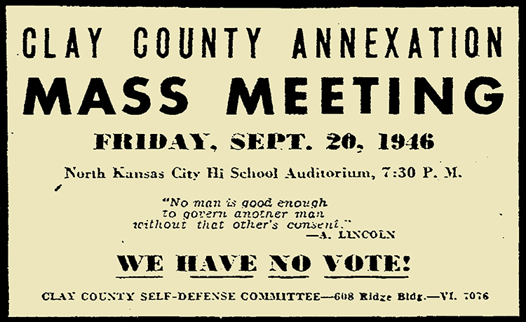 Clay County Self-Defense Committee meeting ad. KANSAS CITY STAR