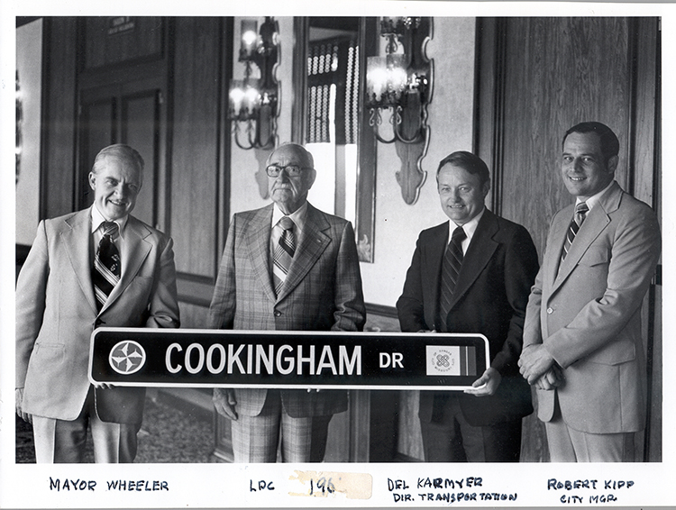 In 1977, the throughfare passing through the Kansas City International Airport was renamed Cookingham Drive to honor the legendary city manager’s contributions to Kansas City. LABUDDE SPECIAL COLLECTIONS, UMKC UNIVERSITY LIBRARIES