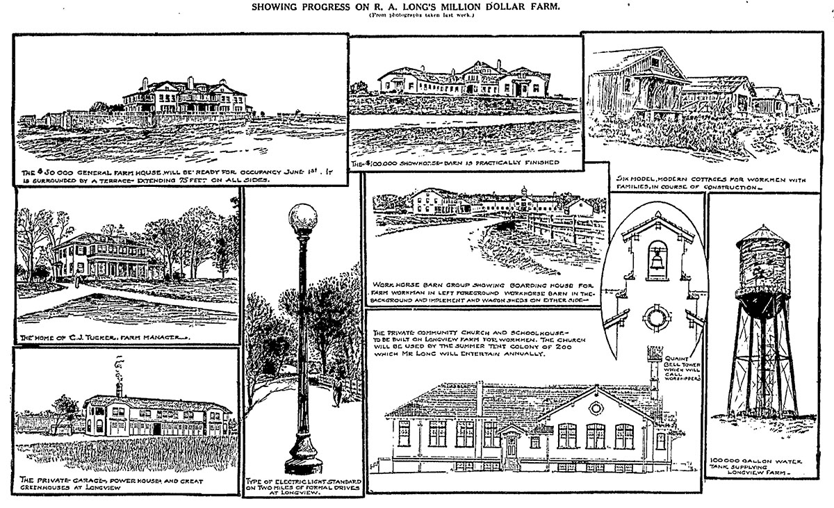 May 10, 1914, drawings of Longview farm structures. THE KANSAS CITY STAR