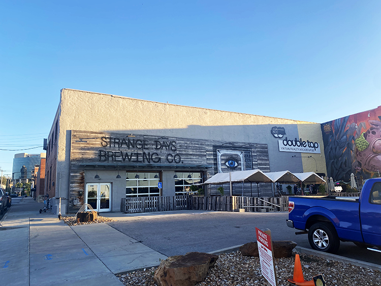 Strange Days Brewing Company and DoubleTap KC virtual reality bar occupy one of the remaining Muehlebach Brewery buildings in the River Market.