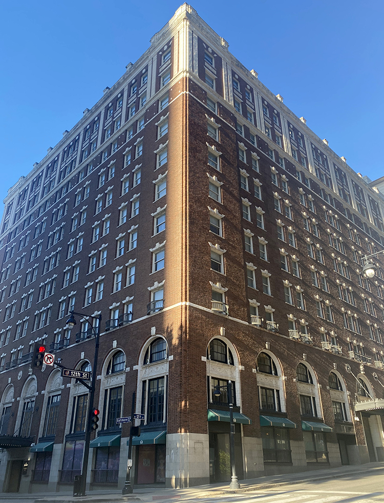 The Hotel Muehlebach, now part of the Kansas City Marriott Downtown.