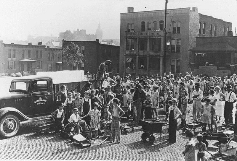 Salvation Army Penny Ice truck at 1319 Broadway