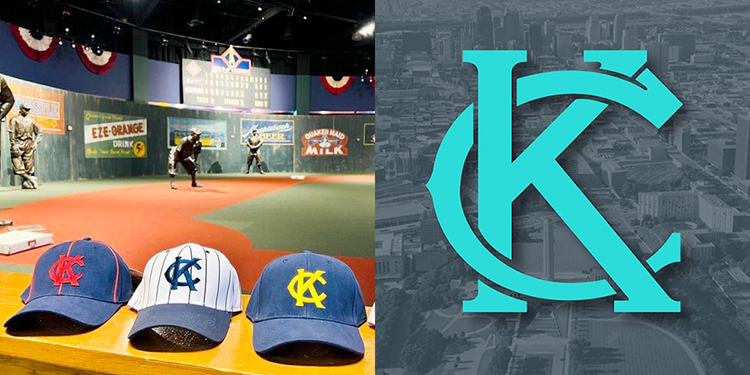 From left: Kansas City Monarchs logo. NEGRO LEAGUES BASEBALL MUSEUM, and Elmore’s open source Kansas City municipal logo. CITY OF KANSAS CITY, MISSOURI