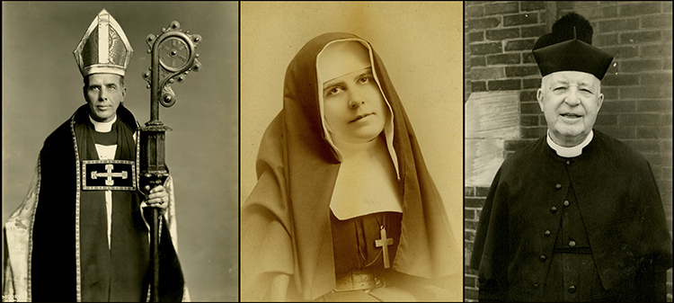 Bishop Robert Nelson Spencer (left), Sister Isabel Ferero (center), and Father Edwin W. Merrill (right).