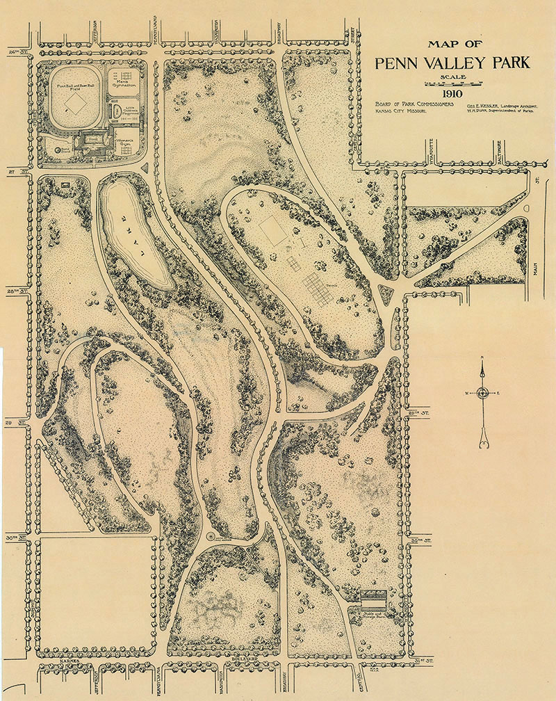 1910 map of Penn Valley Park