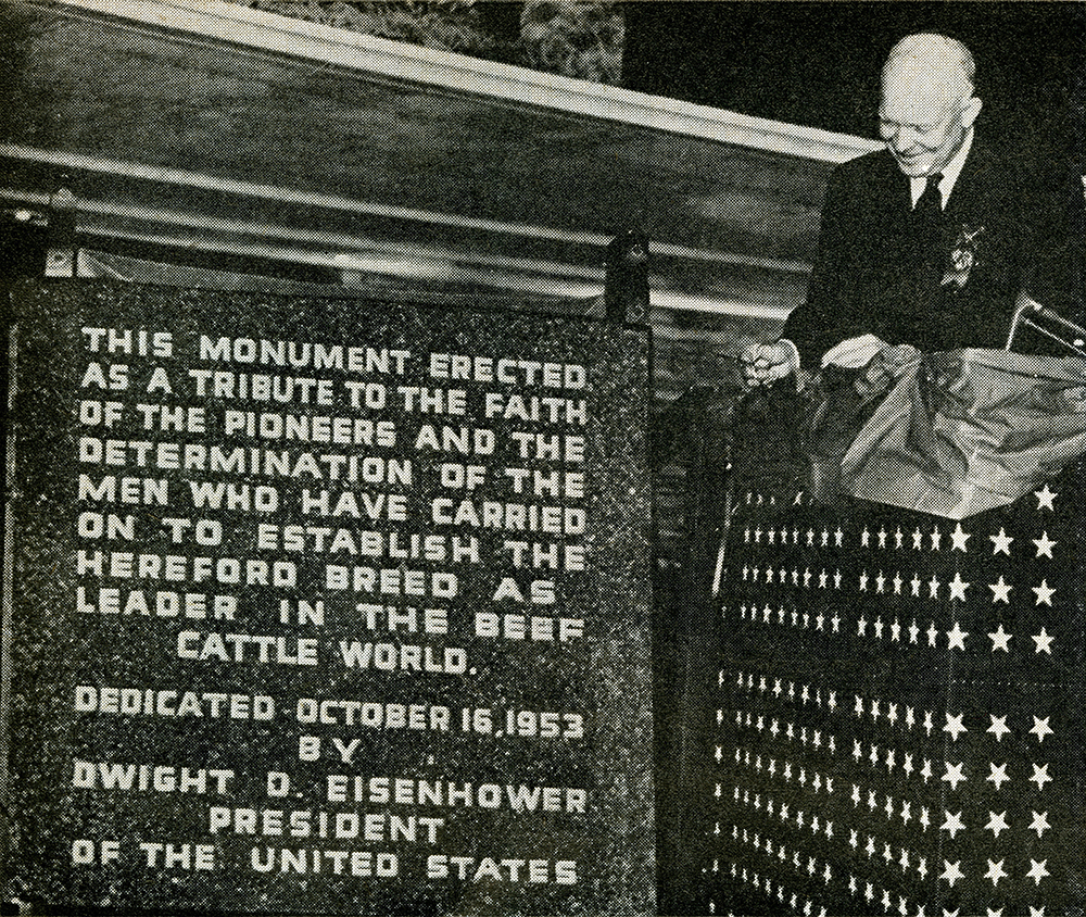 Ike likes Herefords. In 1953, the president dedicated the statue before it was completed and installed. FILE/The Kansas City Star