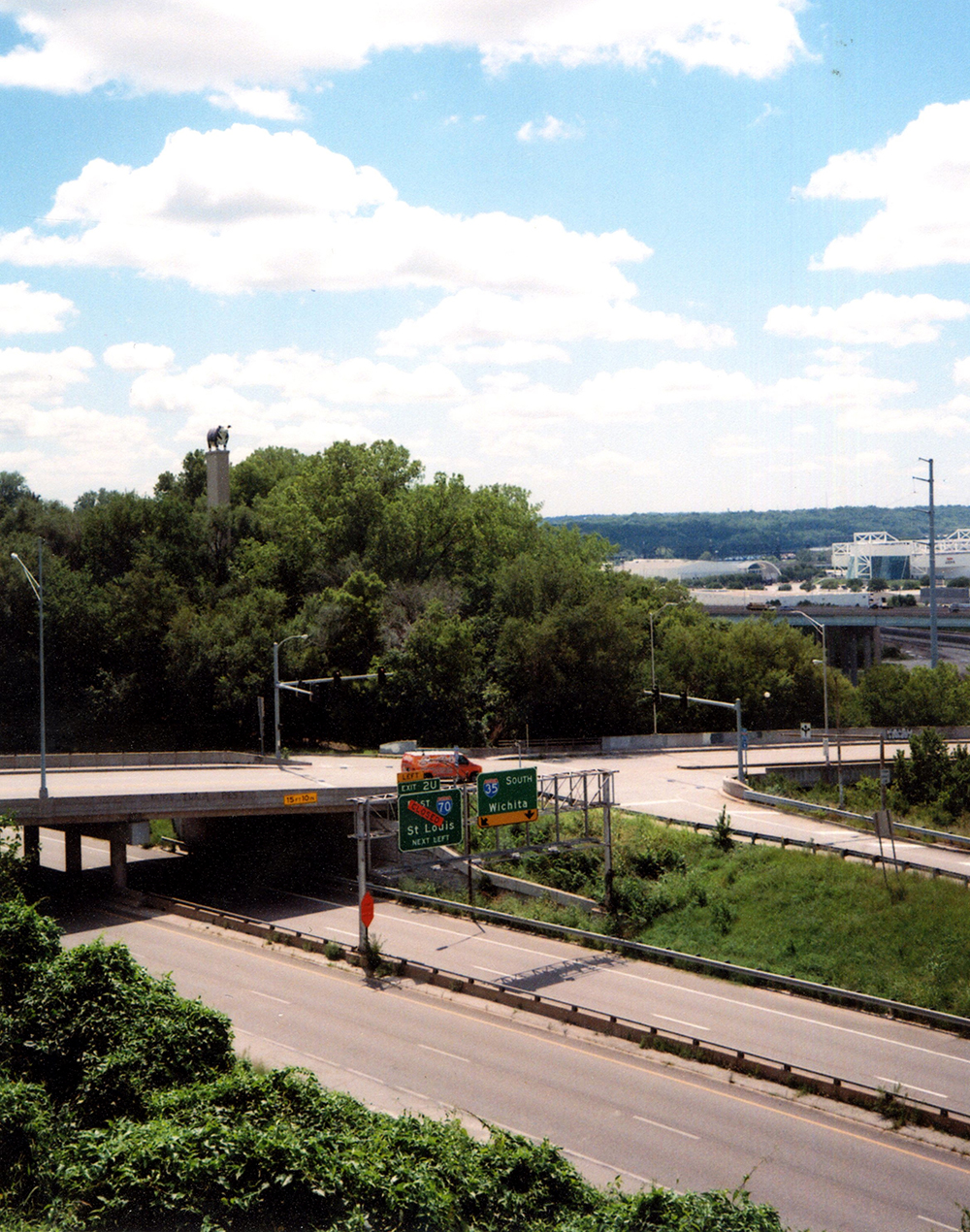 The Bull presiding over I-35. Elijah Winkler