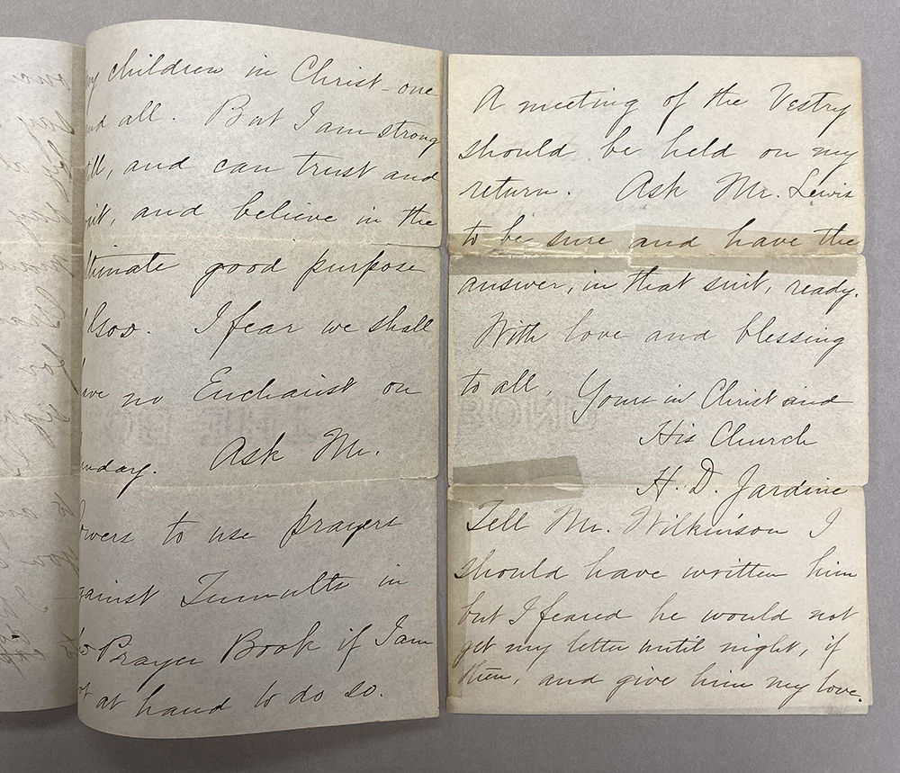 Jardine’s final letter to a supporter announcing his resolve to continue his fight to be reinstated in 1886