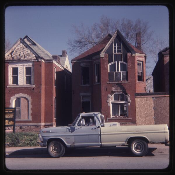 Houses at 28th & Holmes in the early stages of renovations