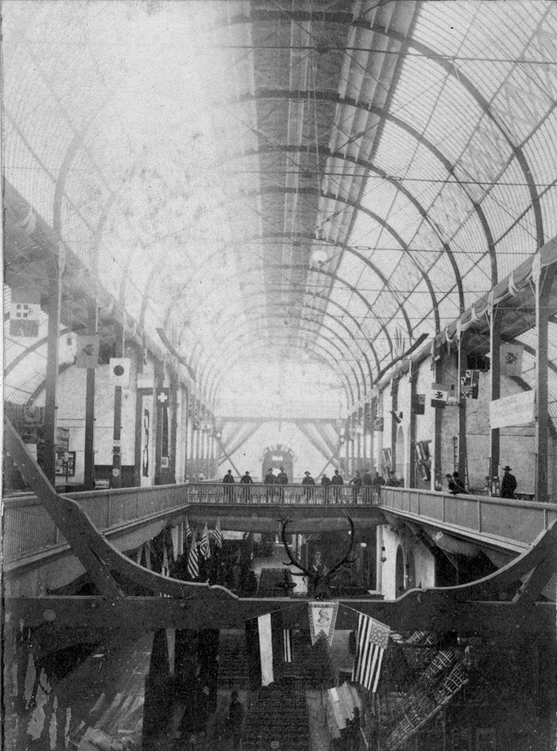 Interior view of the Exposition Building, also known as the Crystal Palace