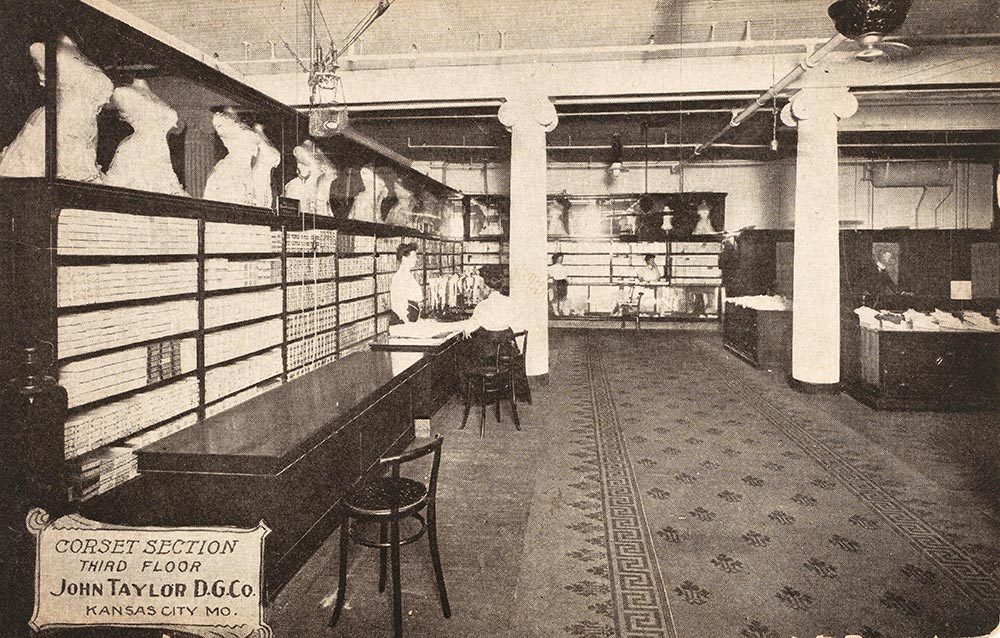 Corset Section of John Taylor Dry Goods Company, ca. 1880s.