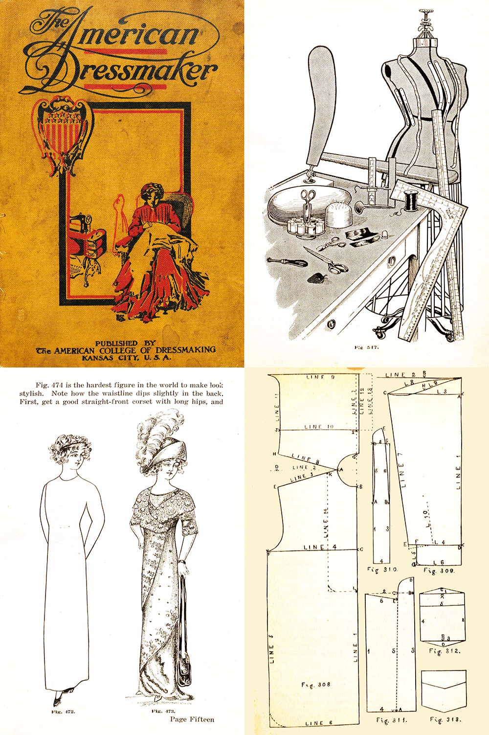 The American Dressmaker was a textbook for students at the American College of Dressmaking in Kansas City, 1907.