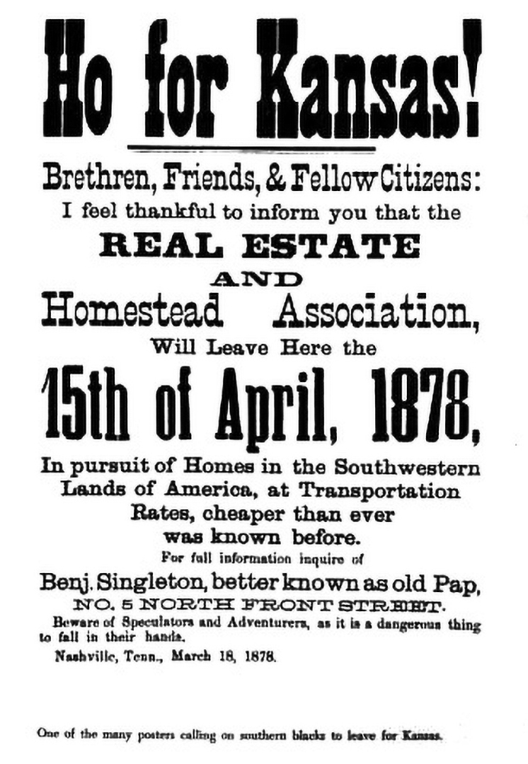 'Ho For Kansas!' Copyprint of handbill. Historic American Building Survey Field Records, HABS FN-6, #KS-49-14 Prints and Photographs Division (109)