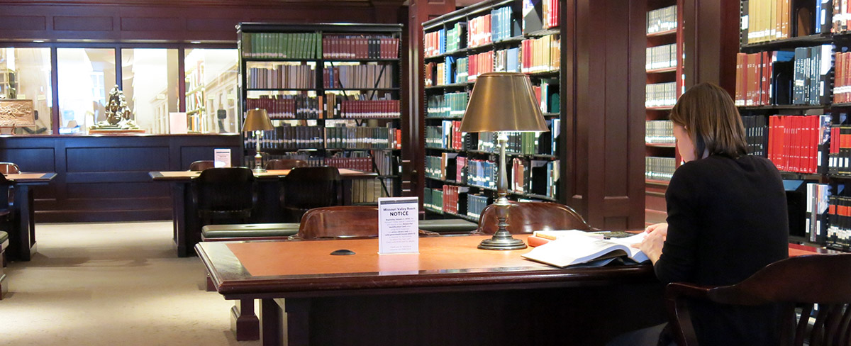 Interior of a library research room