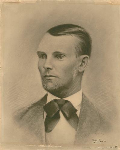 Charcoal drawing of Jesse James