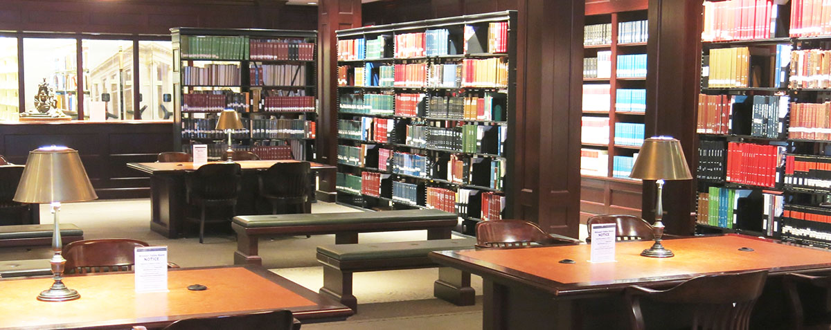 Interior of a library research room