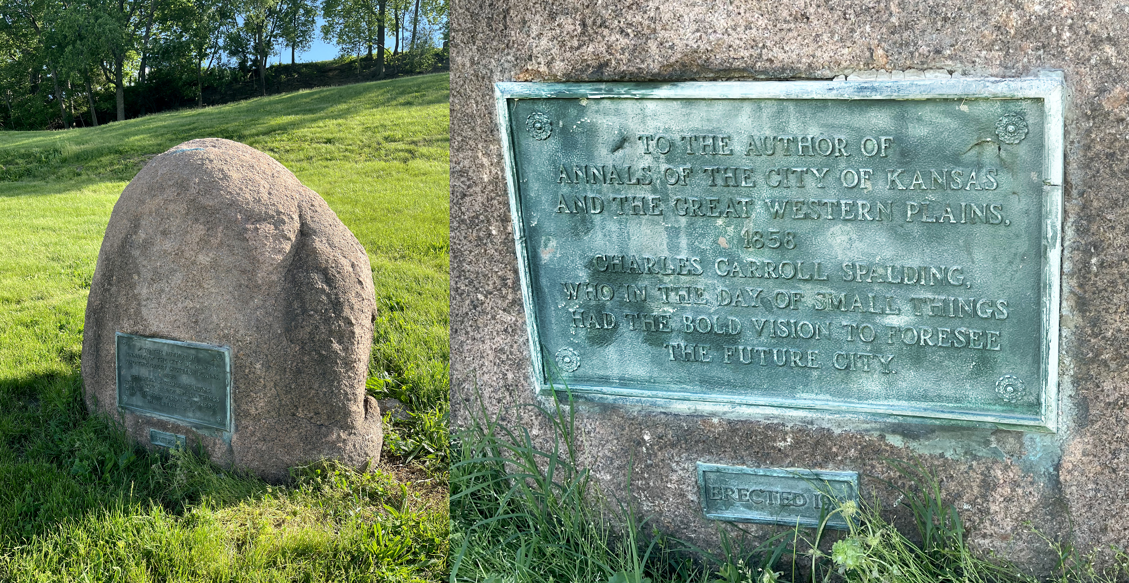 The Charles Carroll Spalding memorial in Penn Valley Park.