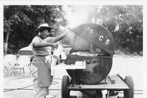 BBQ cook at Jazz Fest