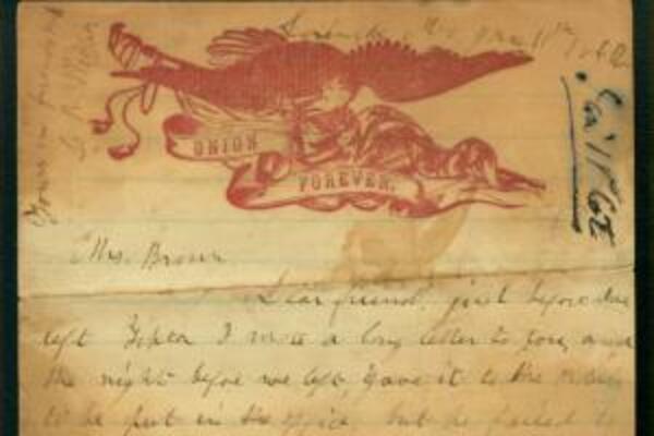 Letter from Leigh R. Webber to Mrs. Brown, Lexington, MO. Courtesy of the Kansas Historical Society.