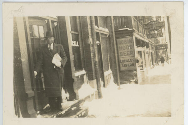 Chester Franklin outside the offices of 'The Call'