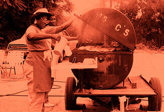 Photo of women cooking barbecue